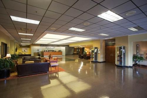 Lobby of the University Center with couches and chairs